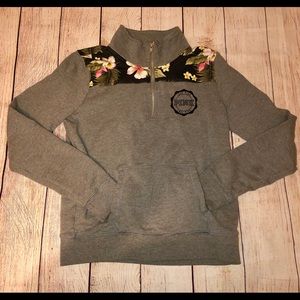 Pink Quarter Zip Up Sweatshirt